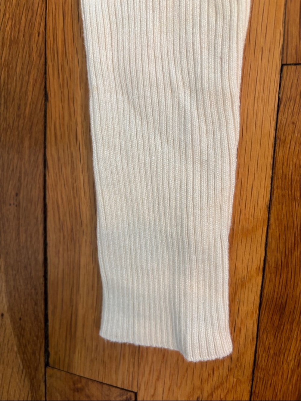 Guess Off-Shoulder Ribbed Crop Top in Cream - Picture 5 of 6